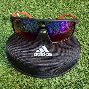 Adidas Athletic Sport Sunglasses SP0057 02Z PRFM UV Shield Red Black Mirrored